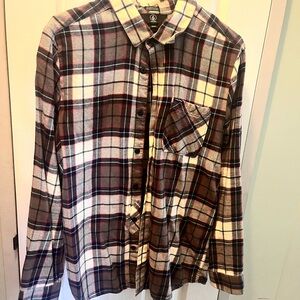 Volcom Red and White Casual Button Down Shirt